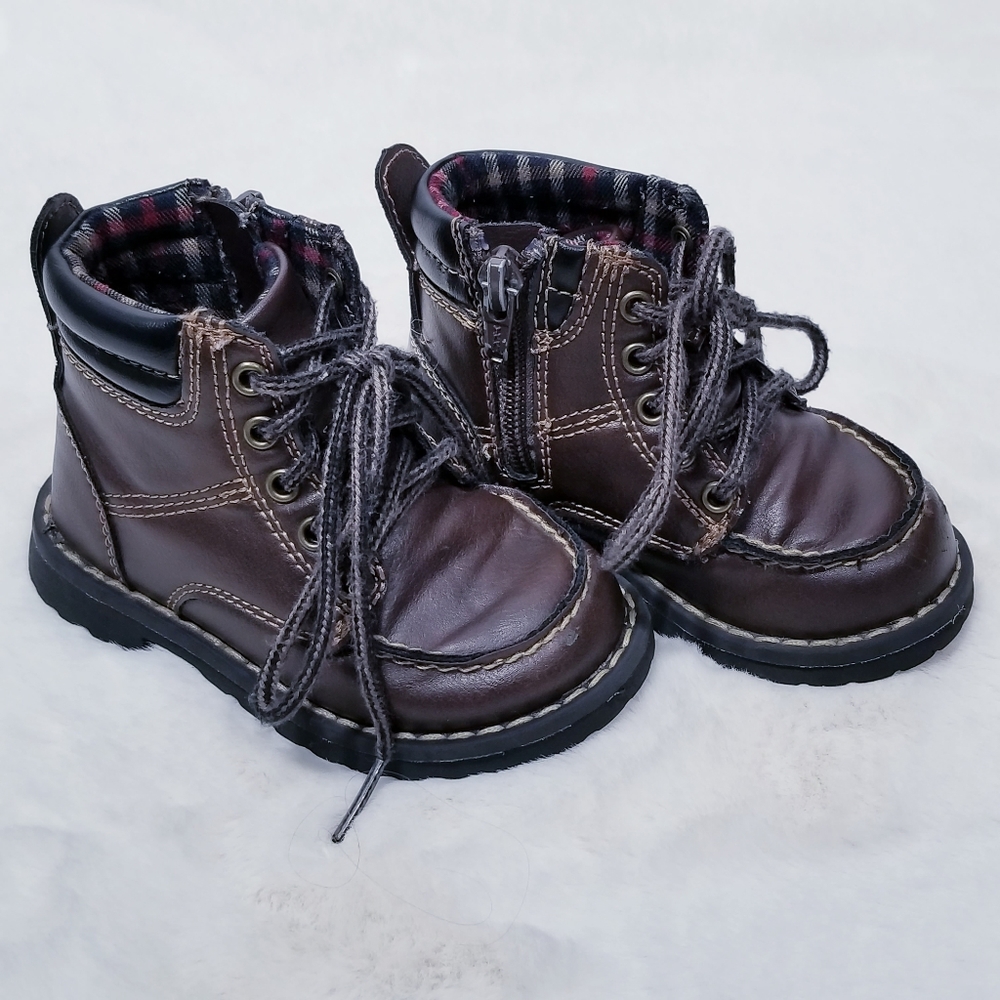 Highland Creek Toddler Brown Plaid Boots